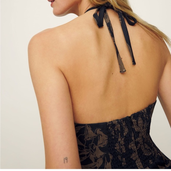 Reformation Black and Gold Backless Dress - Picture 4 of 8